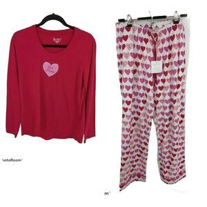 Pajamagram Red Pajamas 2 Piece Set Valentine‎ PJ's Lounge Wear
